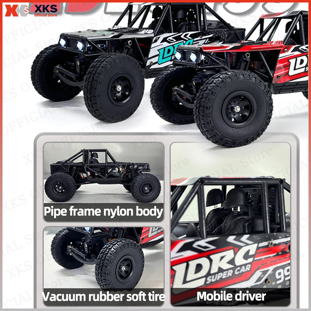 Xks ldrc ld18499 1:18 4x4 4wd rc carro de brinquedo de escalada de controle remoto modelo de veículo para meninos presente fora de estrada carro de brinquedo em escala capaz