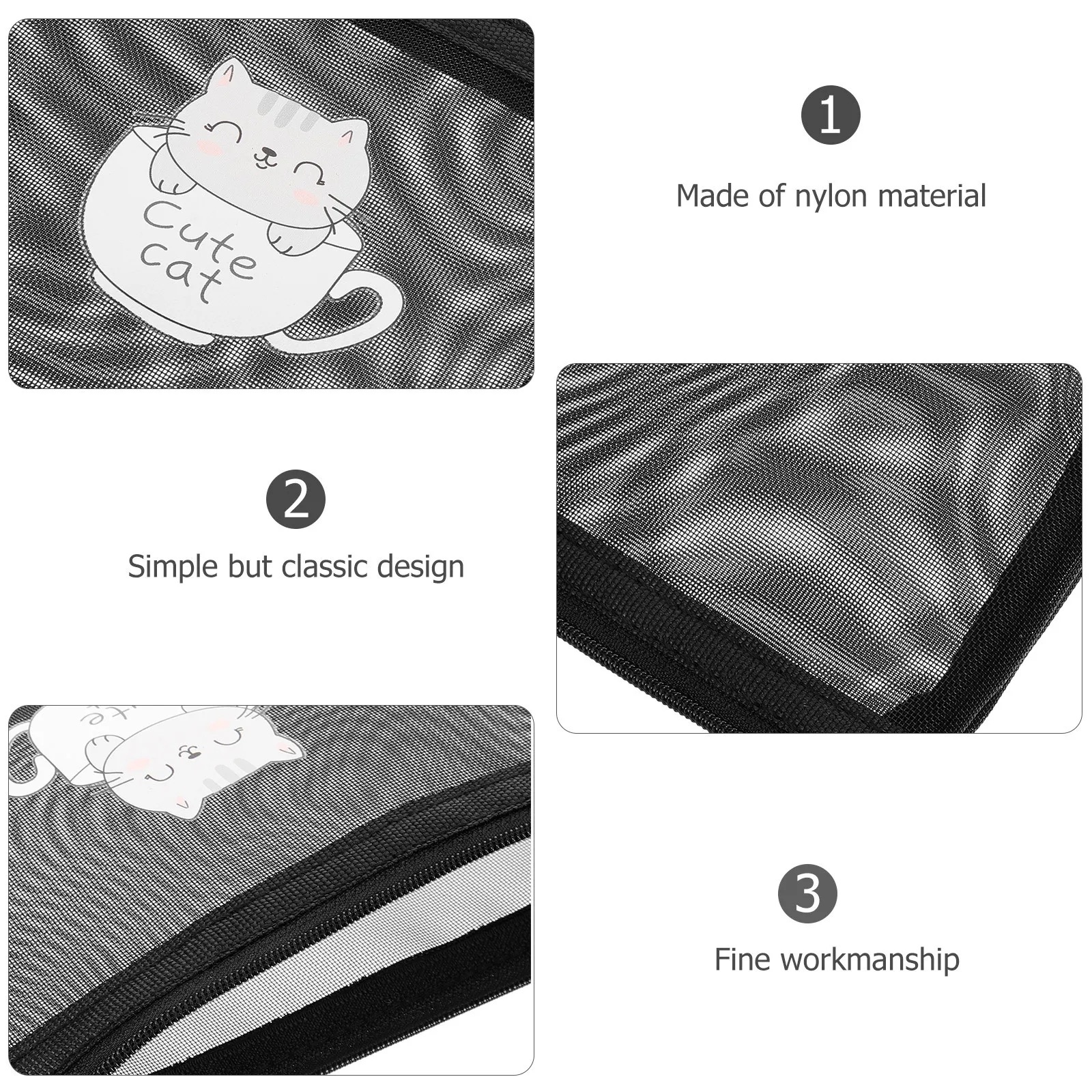 Bolsa de malla para bolígrafos, bolsa de lápices transparente, organizador de papelería para estudiantes, Material Premium, mano de obra fina, regalo de cumpleaños, 1 Uds.