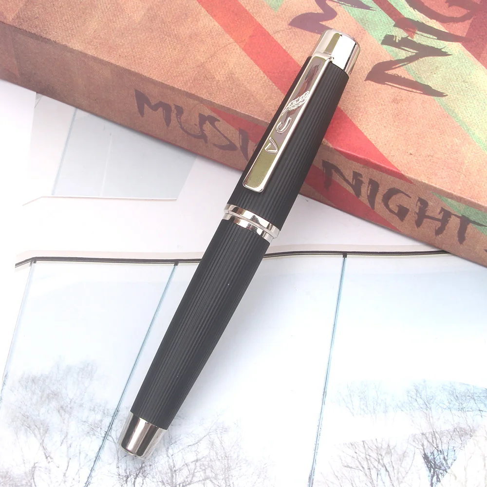 

Business Metal Black Forest Stripe Fountain Pen Exquisite Iridium Calligraphy Pen F Nib Office Luxury Writing Gifts Stationery