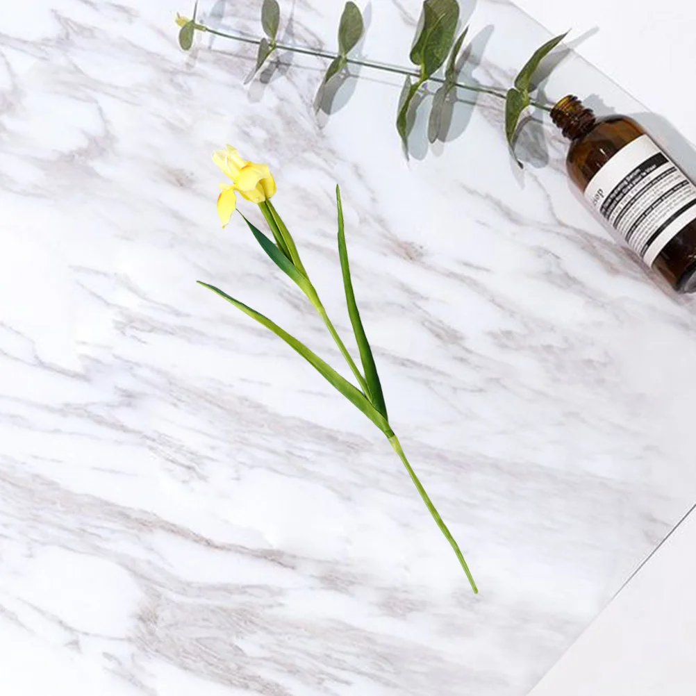 

1Pcs PU Iris Artificial Flower Lifelike Fake Flower Wedding Home Garden Decoration Yellow Assorted Wedding Decoration