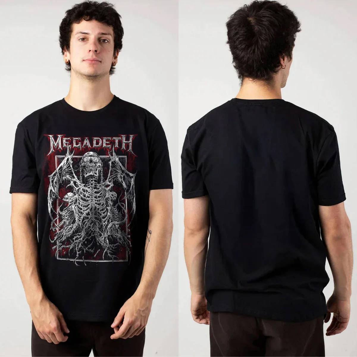 Vic Rising Red Megadeth Band T-Shirt Cotton Graphic Tee Men Women Summer Streetwear
