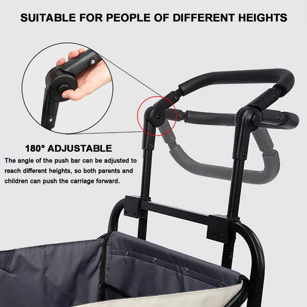 รถเข็นพับได้แบบมีที่จับดึงและอะไหล่สำรอง