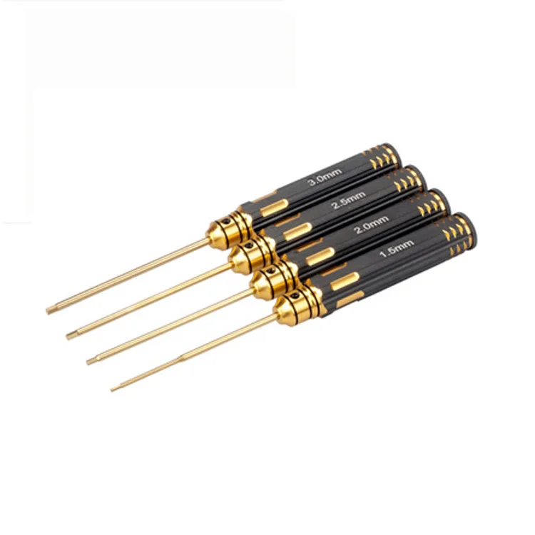 Model Aircraft Accessories Tools Color Handle Inner Hexagon Screwdriver/Four Pack Hexagon Handle Titanium Alloy Steel4-piece Set