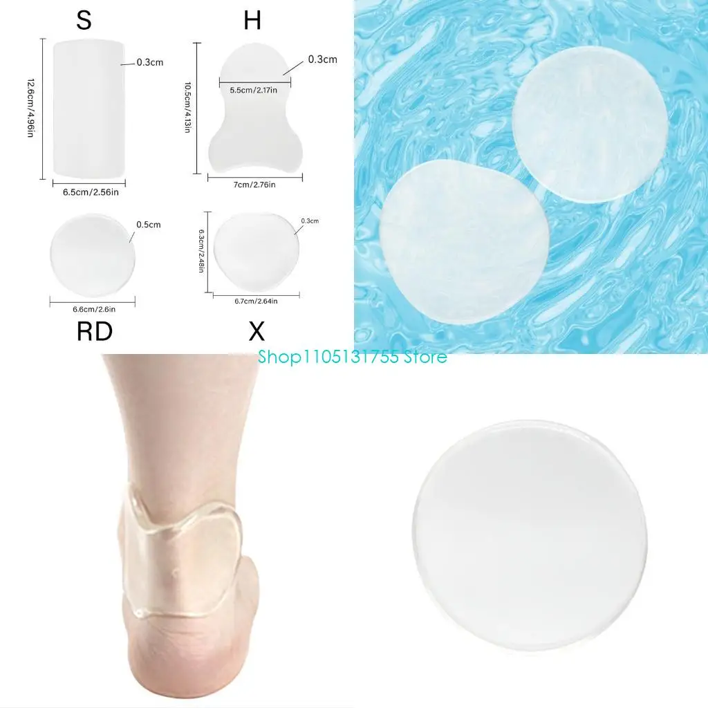 K0EF Clear Gel Ankle Pad Adhesive Ankle Protectors Blisters Prevention for Sports