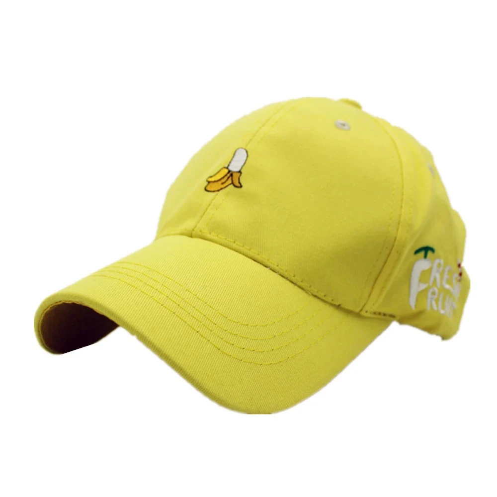 التطريز قبعة بيسبول المرأة الربيع الفاكهة تصميم الفراولة الموز الكرز البرتقال الخوخ قبعة