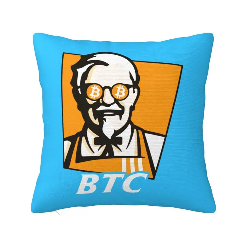 Custom Funny Bitcoiny Cushion Covers BTC Original Recipe Cryptocurrency Crypto Blockchain Geek Velvet Nordic Pillow