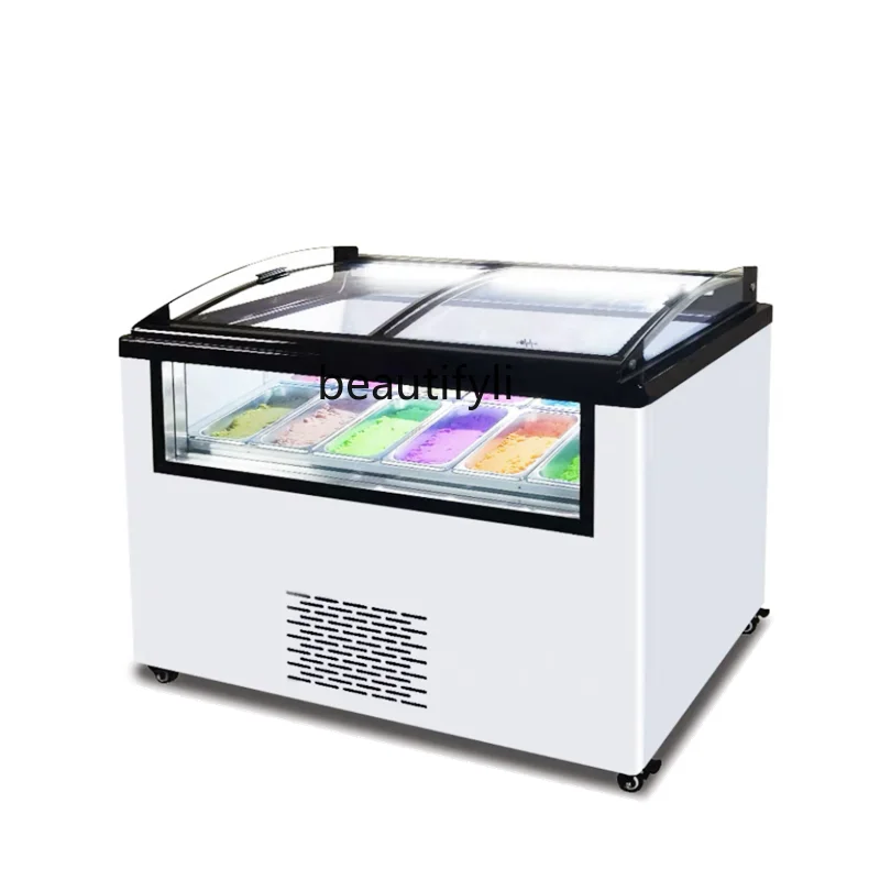 

Thick cut fried yogurt cabinet freezer refrigerator commercial hand dug ball hard ice cream display cabinet