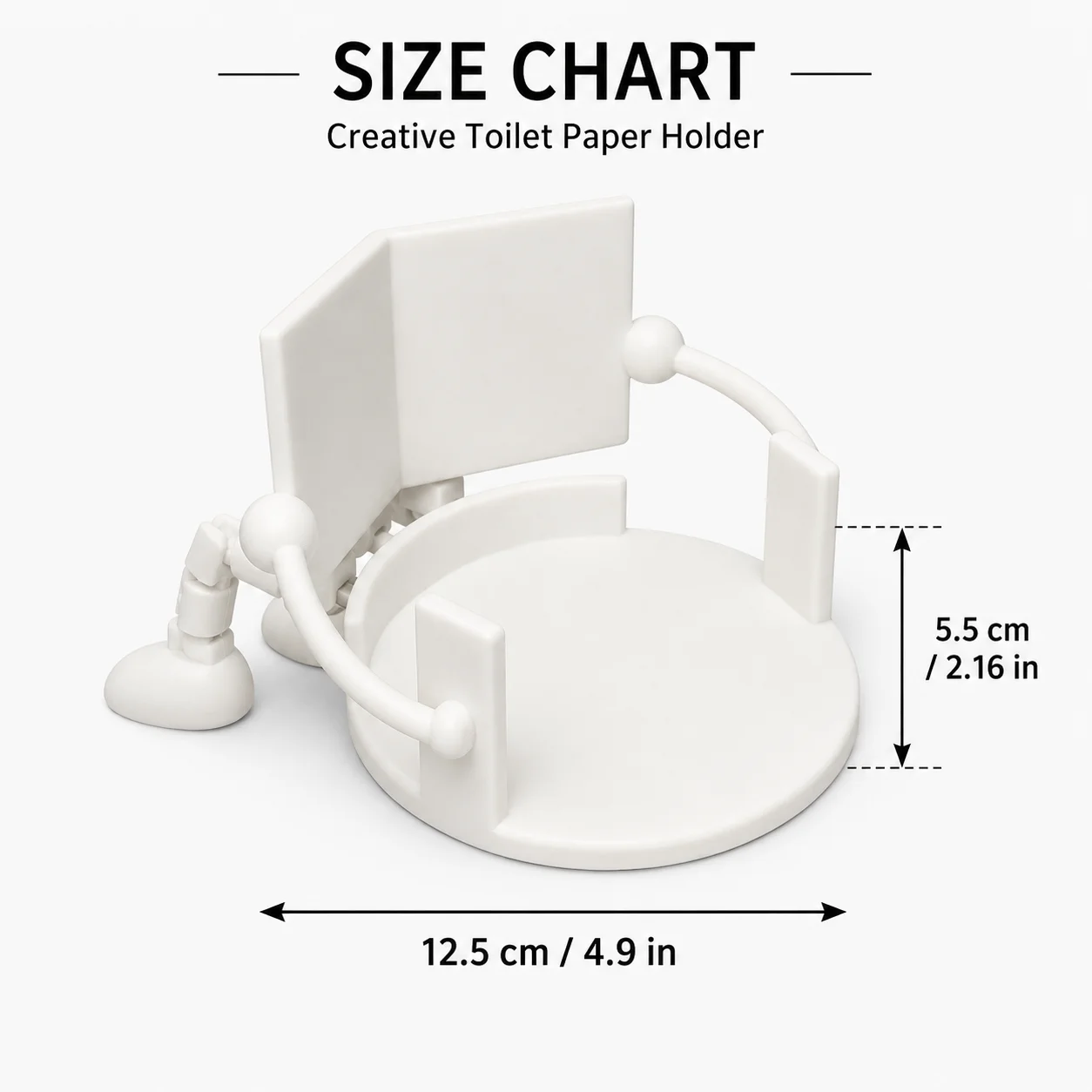 Funny Toilet Paper Holder with Reading Figure Design, Freestanding Novelty Tissue Roll Dispenser,  Bathroom Countertop Decor