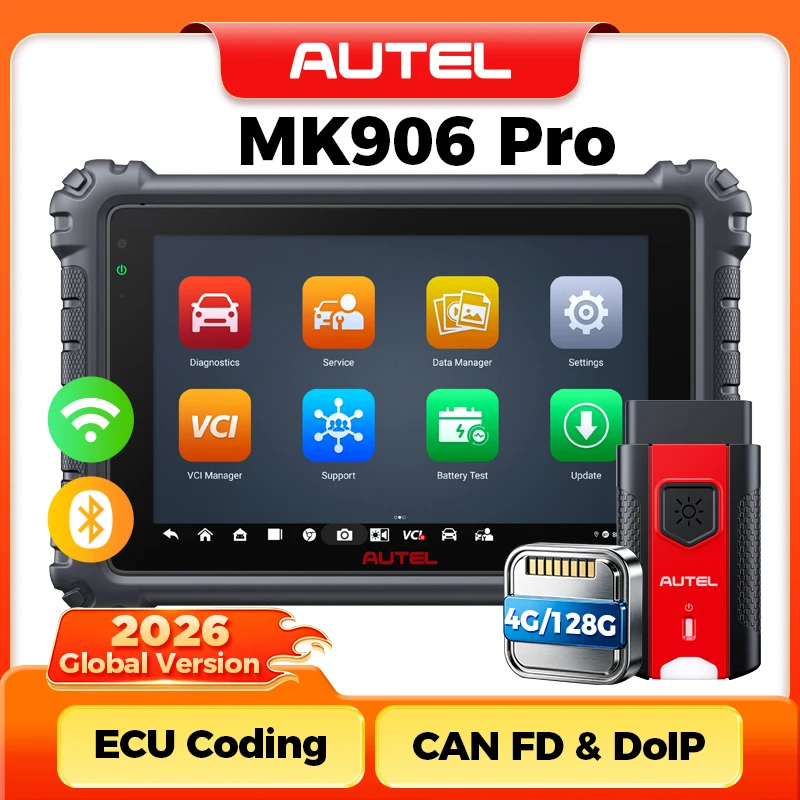 Autel MaxiCOM MK906 Pro MK906PRO Diagnostic Scanner Advanced ECU Coding Diagnostic Tool OBD2 Scanner PK MaxiSys MK906BT MS906