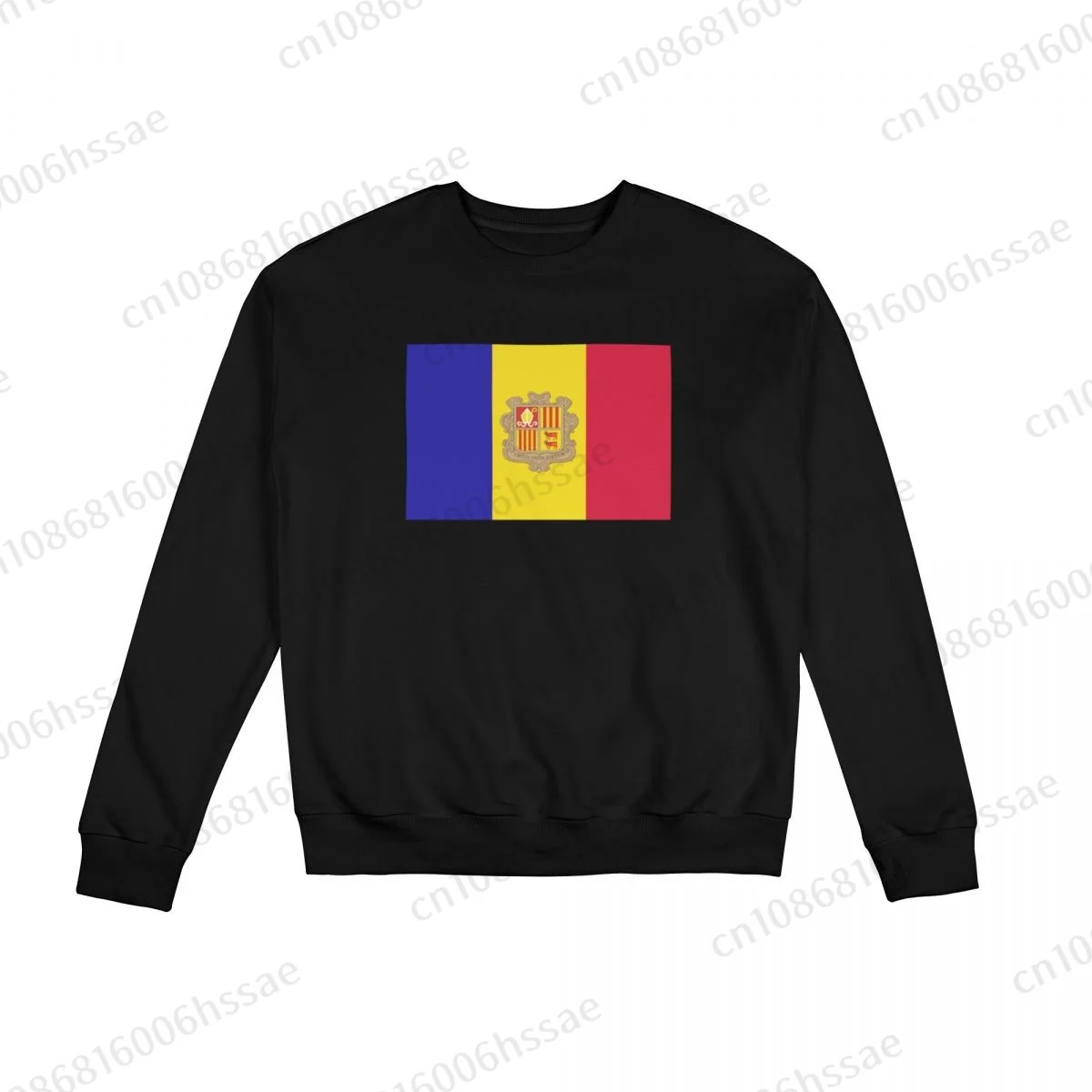 Andorra Flag 1 Men Woman Fall Winter Sweatshirt Round Neck Long Sleeve Length Casual Top