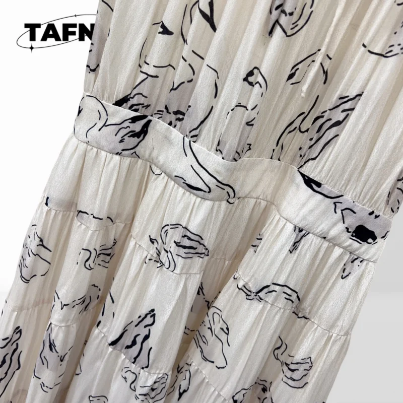 Vestido de balanço de seda oversized bonito temperamento tendência confortável high street versátil simples macio e elegante ag2318