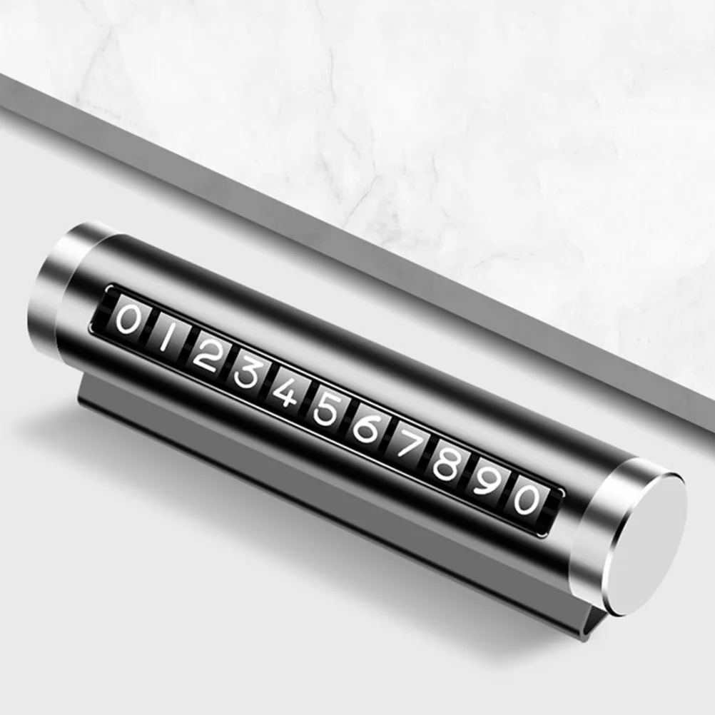 

2Pcs Car Phone Rotatable Dashboard Parking Card Accessory 45 Degree Viewing Angle Solid Metal Car Phone Number Card