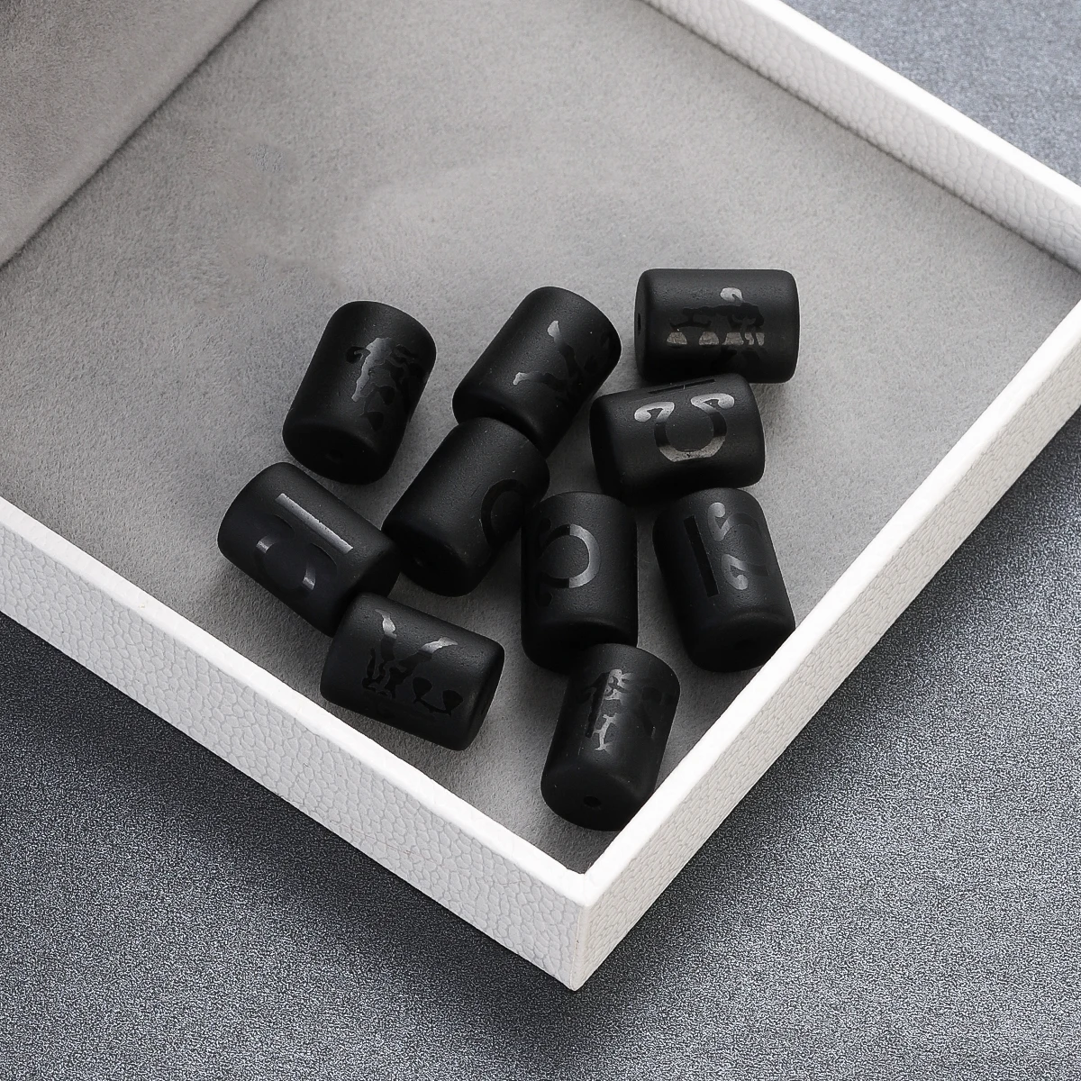 12 كوكبة الخرز الحجر الطبيعي السحر ماتي الأسود الجزع اسطوانة الخرز DIY بها بنفسك صنع المجوهرات النتائج أساور الرقبة #2