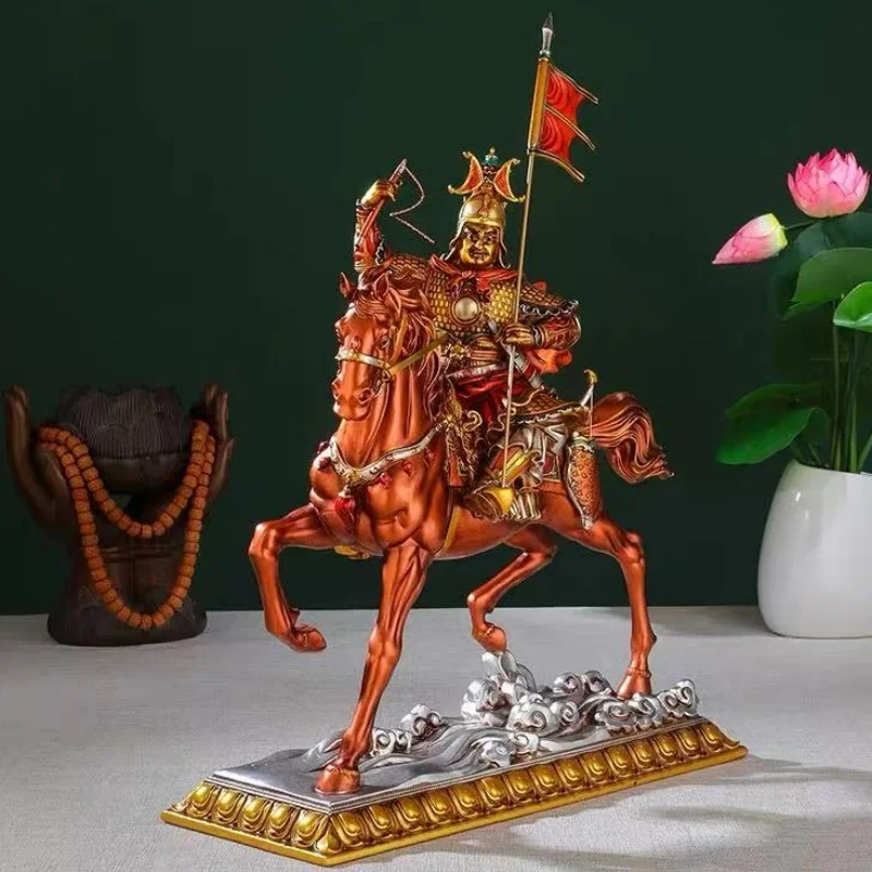 Buddha Statue of King Gesar Buddhist Item,Resin Exquisite Nepal Tantric Altars Home Decorative Worship Dharma Protectors Statue