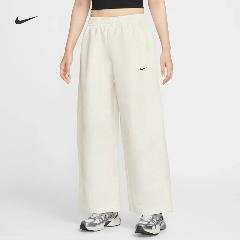 Nike Women's Autumn Winter Woven Straight Trousers, Mid-waist Loose Casual Sports Pants HV2476-133