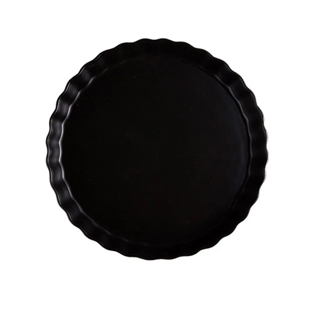 

Black Ceramic Main Course Plate Luxurious Party Serving Platter for Birthday Celebrations Pasta Steak Pizza Salad Sushi Bread