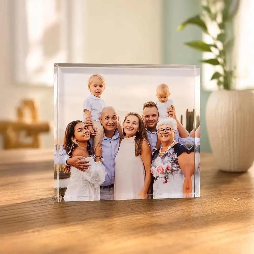 Custom Photo Block, Acrylic Glass Photo Frame Anniversary Gift, Custom Acrylic Block Photo, Wedding Crystal Gift, Birthday Gift
