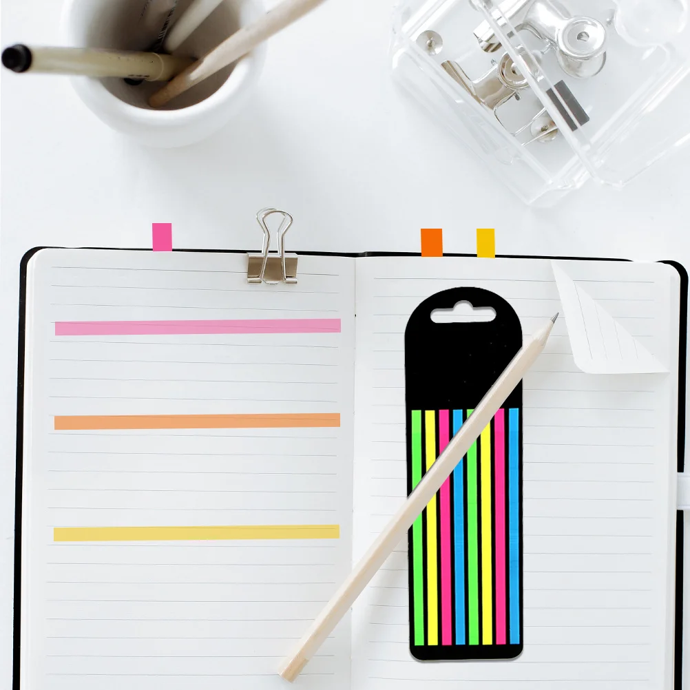 

2pcs Transparent Colorful Reading Strips Portable Page Markers For Book Highlight Learning Supply Notebook Accessory