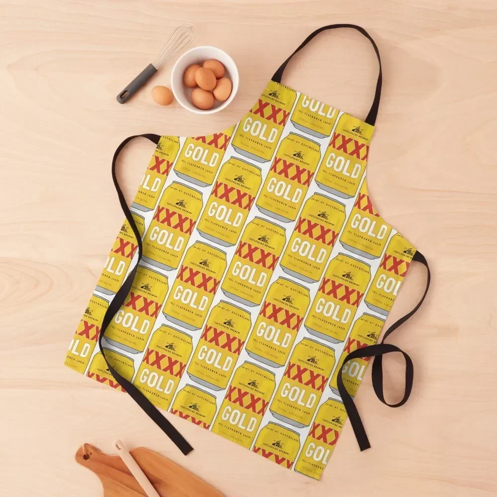

Hand-drawn XXXX Gold can Apron for women halloween kitchen item work ladies Women Kitchen Apron