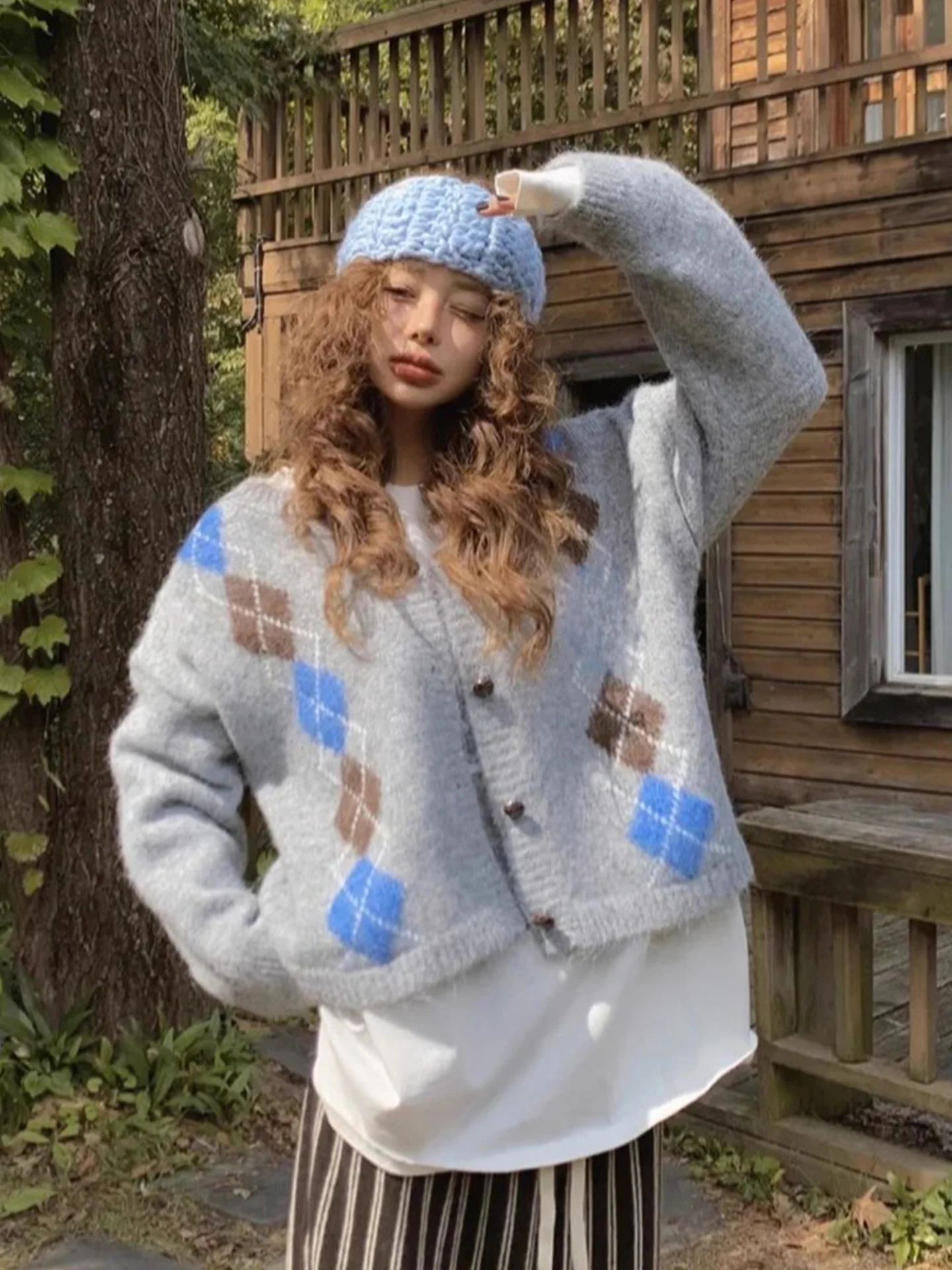 

Ретро академический Sle Color Blo Мягкий уютный женский вязаный открытый кардиган Свитер свободного покроя Осень Новое поступление Длинный свеч rou...