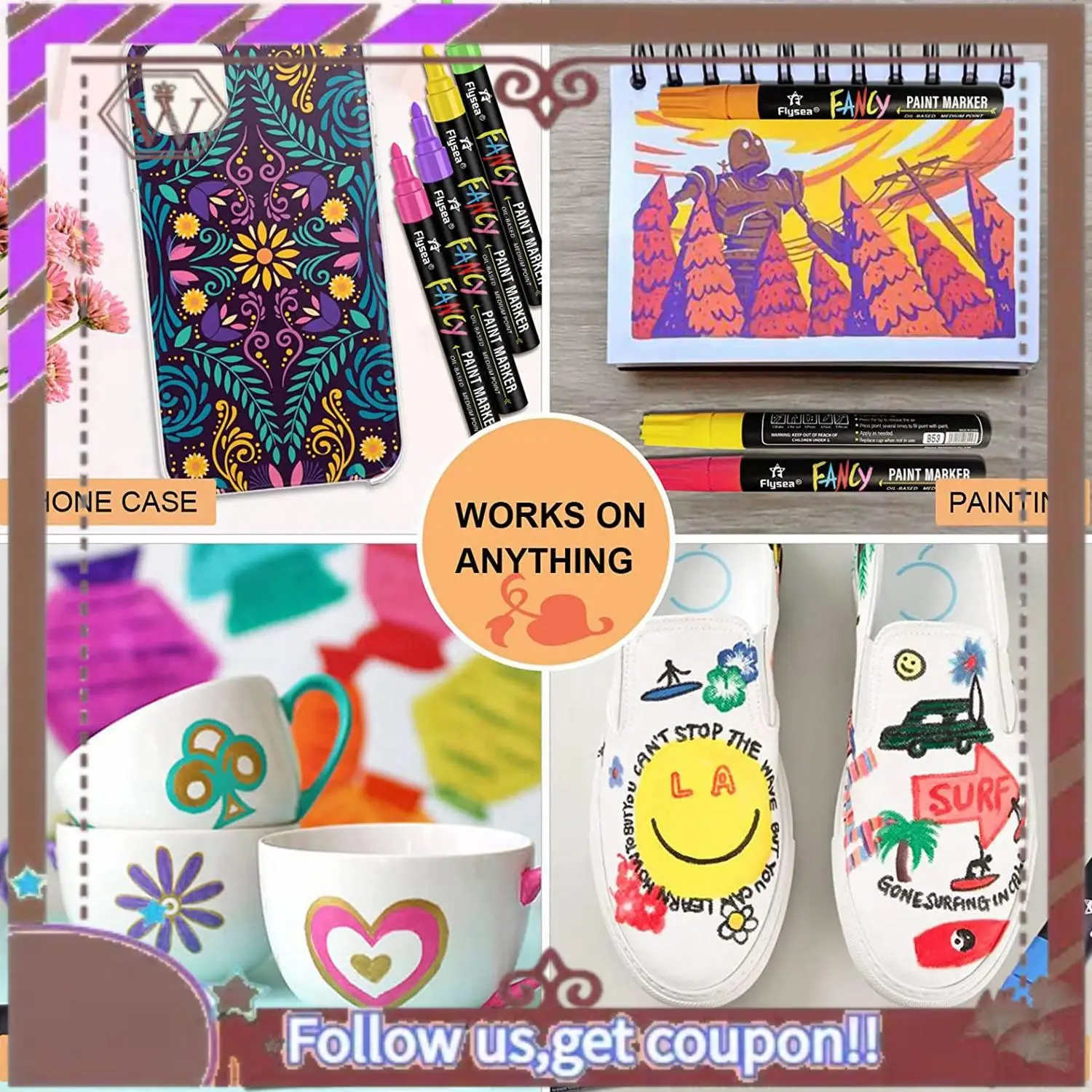 أقلام طلاء ABBG-Paint، مجموعة أقلام تحديد طلاء مقاومة للماء مكونة من 20 لونًا تعتمد على الزيت، لا تتلاشى أبدًا بسرعة جافة ودائمة