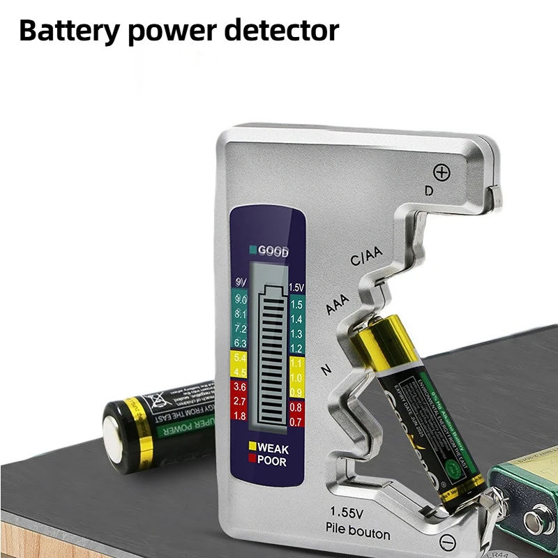 Digital Battery Tester Battery Tester LCD Display Universal Battery Checker For AA AAA 9V 1.5V/3V Button Cell Batteries