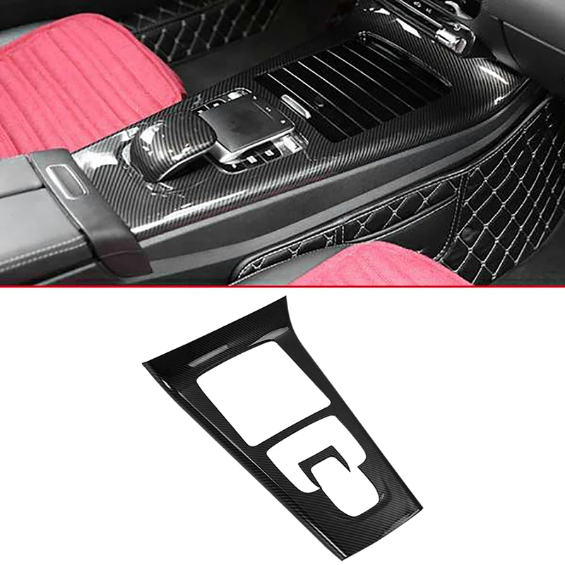 

For Mercedes Benz A Class W177 A180 A200 2020 Carbon Fiber Car Central Control Gear Panel Frame Cover Trim