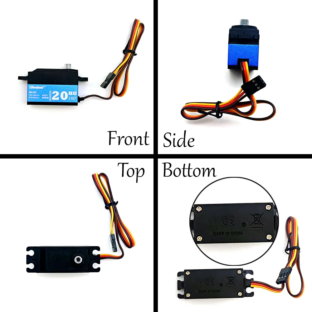 Servo digital de 20kg 180/270 graus, engrenagem de metal de alto torque e velocidade rápida, para helicóptero de braço de robô de carro RC