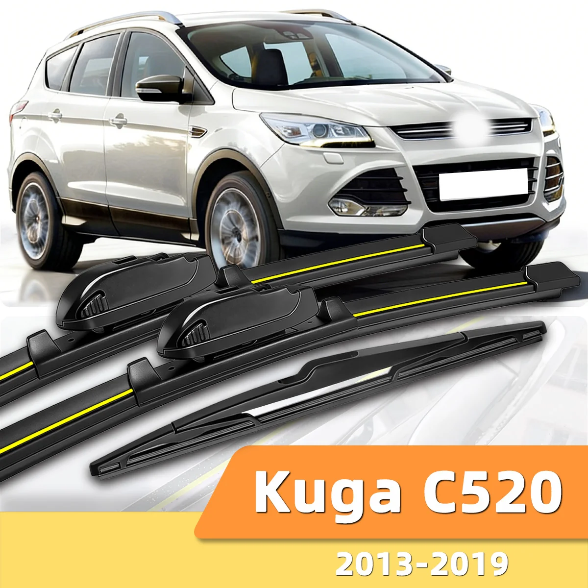 

3 шт. передних и задних дворников для Ford Kuga C520 2013-2019, автомобильные аксессуары для лобового стекла 2014 2015 2017