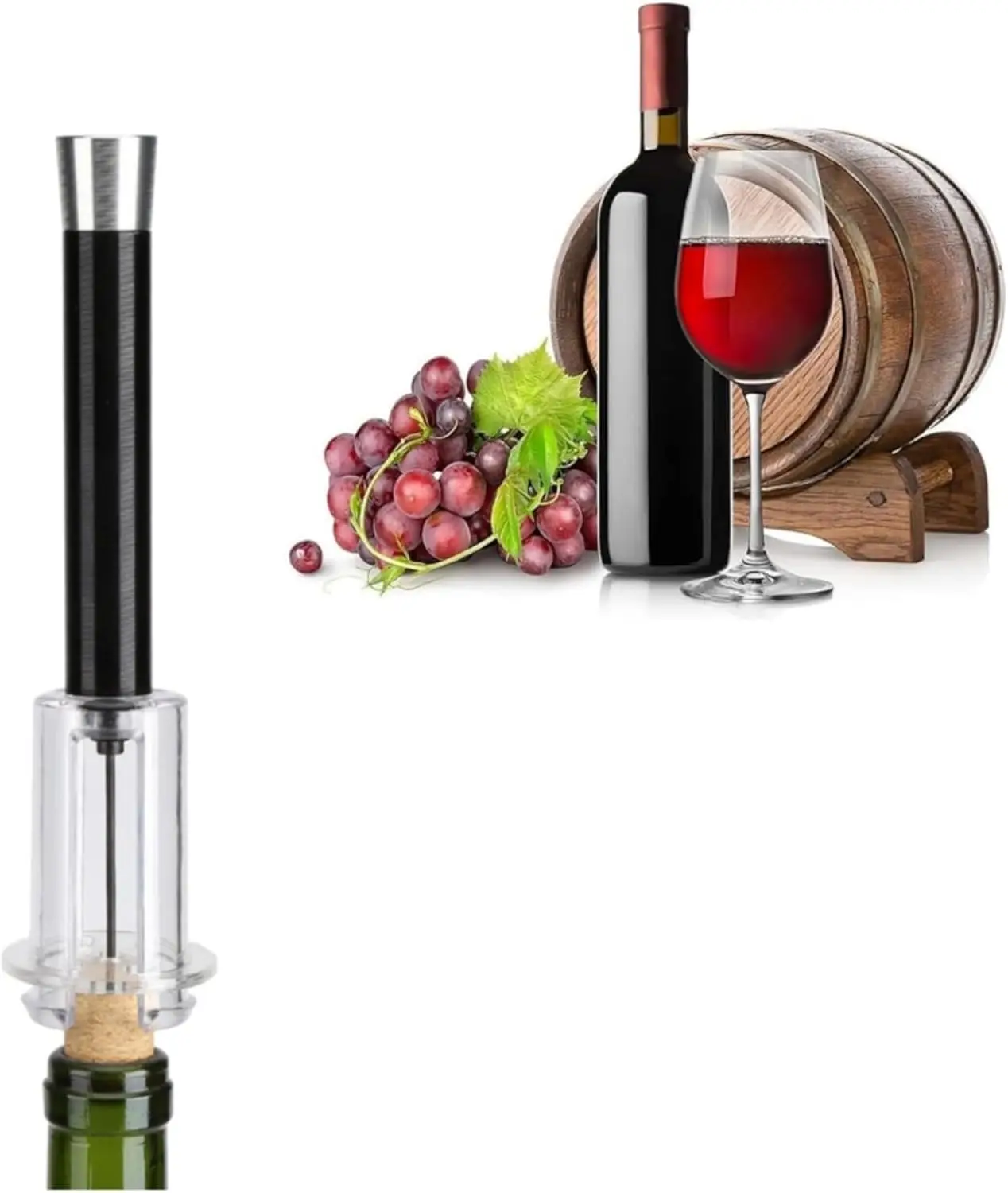 

,Portable Pocket Air Pressure Red Wine Bottle Opener Wine Cork Remover Corkscrew Tools for Restaurant Party Wine Lovers (Black