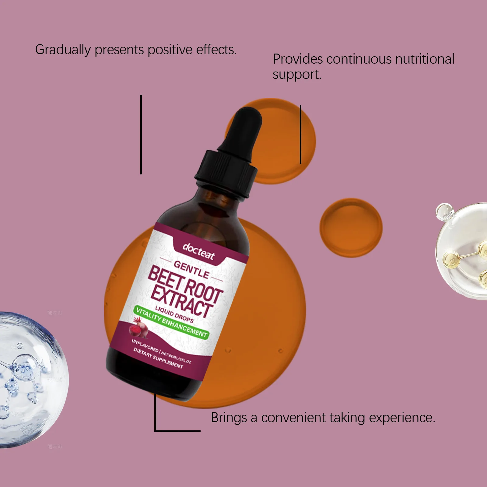 Organic Beet Root Liquid Drop Boost Energy Vitality Nitric Oxide Supplement Support Blood Circulation Heart Health Vegan Extract