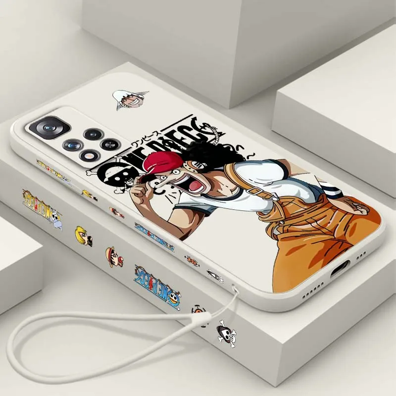 

One Piece Usopp For Xiaomi Redmi Note 15 14 13 13R 12 12R 11 11T 11S Pro Plus 5G Liquid Left Rope Phone Case