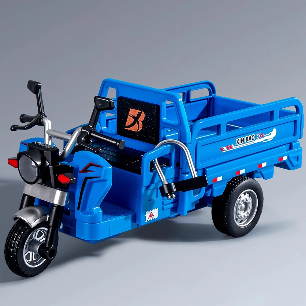 1:15 三輪車モデルおもちゃの車金属ダイキャスト音楽ライトプルバックエクスプレス配送輸送車両モデル子供のためのホリデーギフト