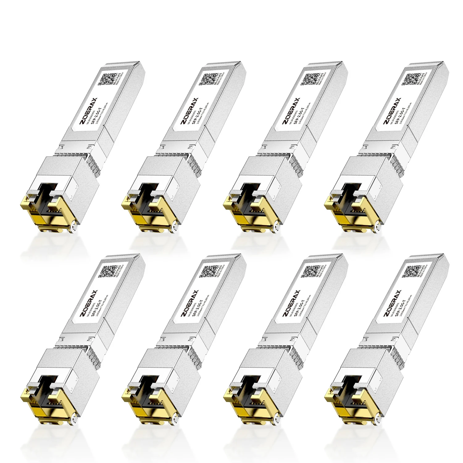 ZoeRax RJ45 SFP Transceiver-Modul 1.25/2.5/10G, unterstützt DDM, bis zu 100 m/30 m, Ethernet-Transceiver-Modul, kompatibel mit Cisco