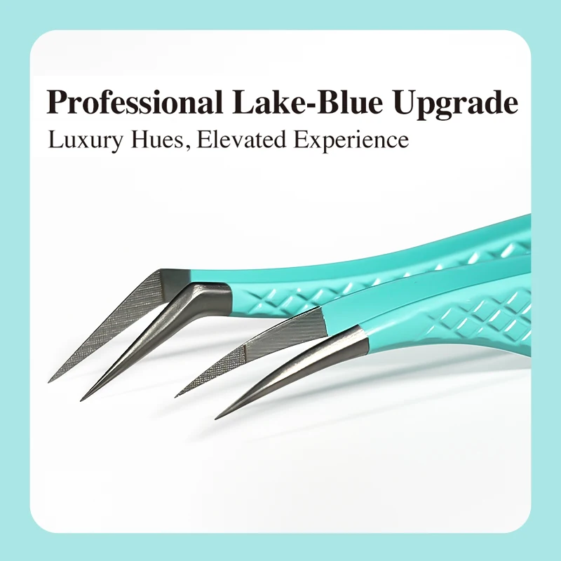 Pinzas antideslizantes DIYDAY, punta de fibra de alta densidad para extensiones de pestañas y cejas, herramientas profesionales de belleza de precisión