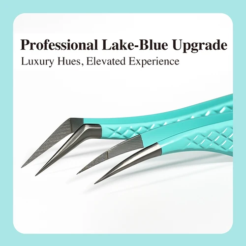 Imagen 2 del producto Pinzas antideslizantes DIYDAY, punta de fibra de alta densidad para extensiones de pestañas y cejas, herramientas profesionales de belleza de precisión