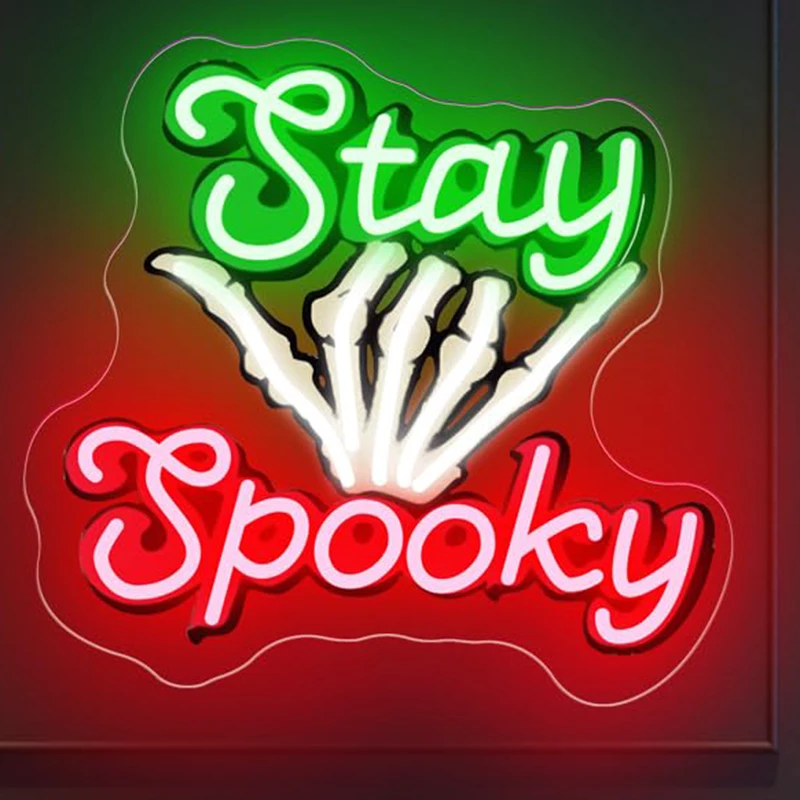 البقاء مخيف النيون الأشعة فوق البنفسجية طباعة مصباح ليد ديكور القوطية ل هدية شخصية غرفة نوم رجل كهف البيرة بار نادي غرفة الألعاب هالوين P