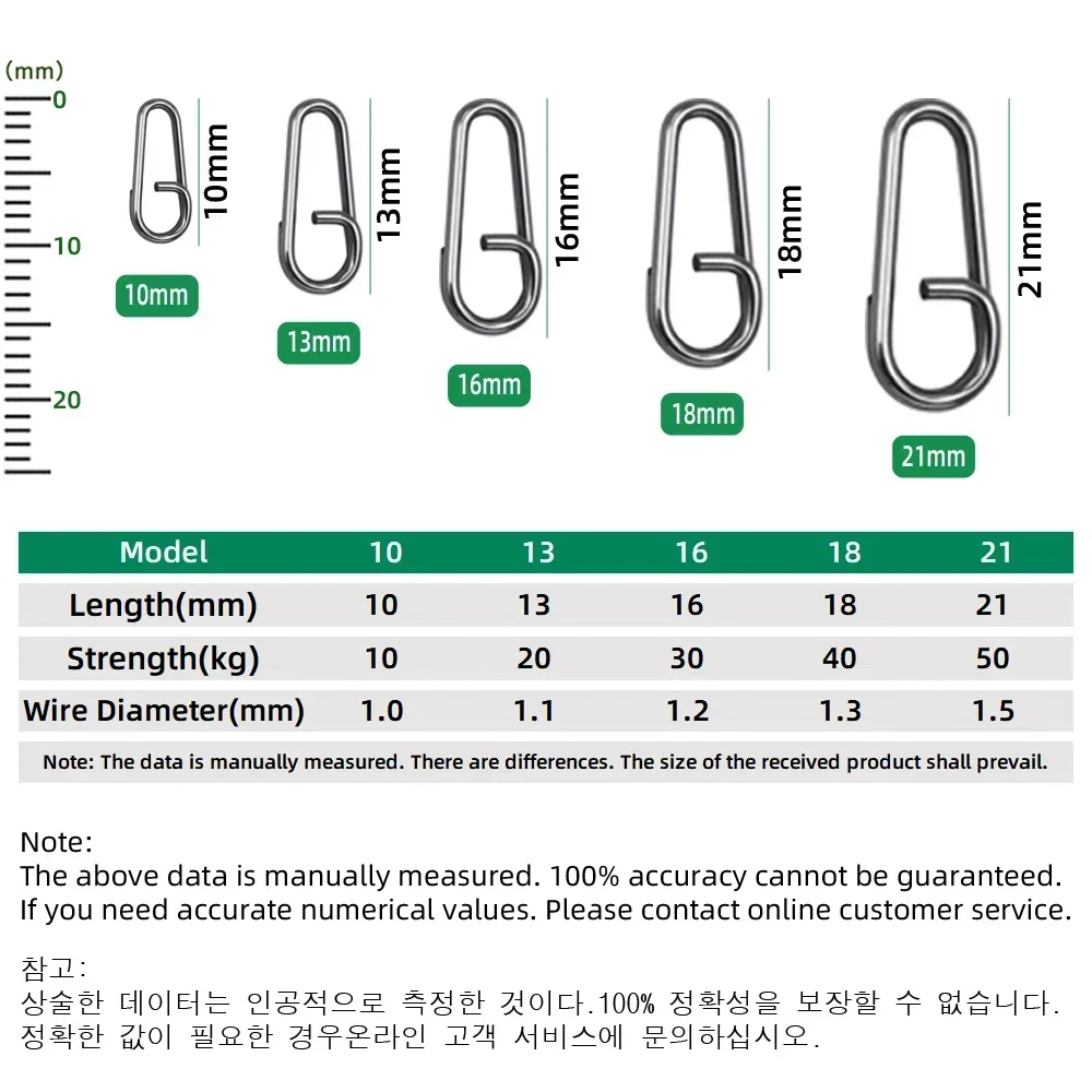 50 ~ 200 stuks splitringen vissen snap kunstaas connectoren zoutwatervissen ovale splitringen draaibare snap roestvrijstalen ringen