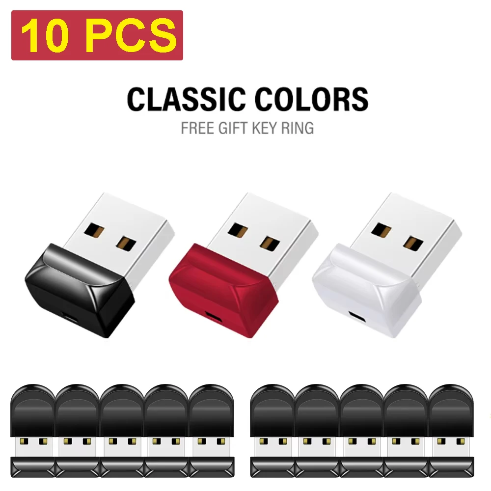 10 unids/lote nueva Mini unidad Flash USB 128GB llave libre Chian Memory Stick 64GB 100% capacidad Real Pendrive 32GB negocios U disco 16GB