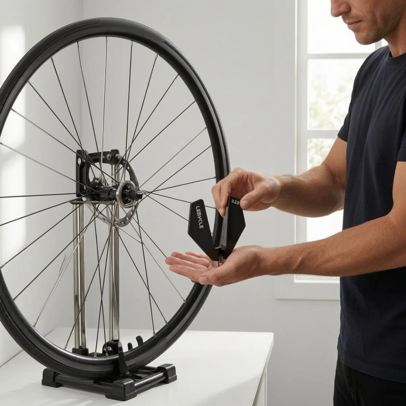 

Bike Spoke Wrench Ergonomic Grip Wheel Truing Tool Rim Truing Tool Beveled Edges Cycling Accessory Portable