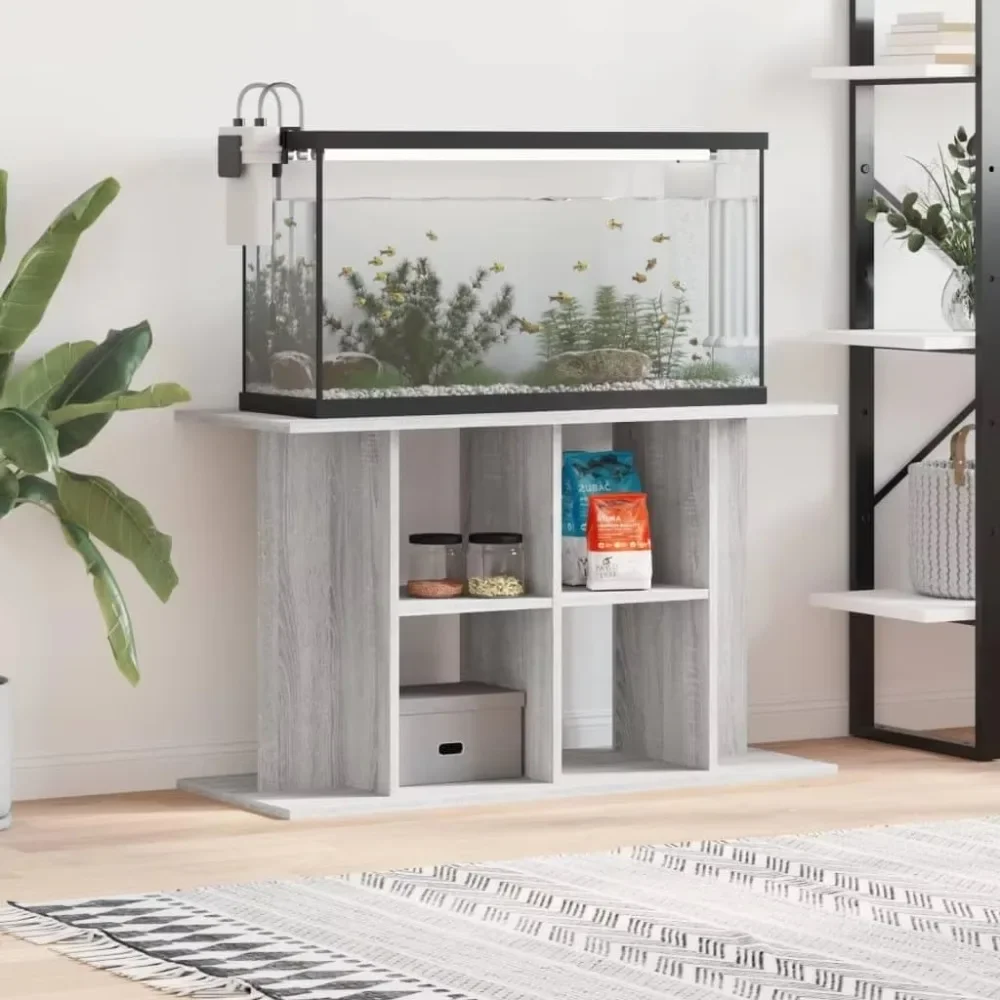 

Modern High Wooden Gloss Eco-Friendly Rectangular Aquarium Fish Tank Stand Cabinet Durable Base with Storage Compartment