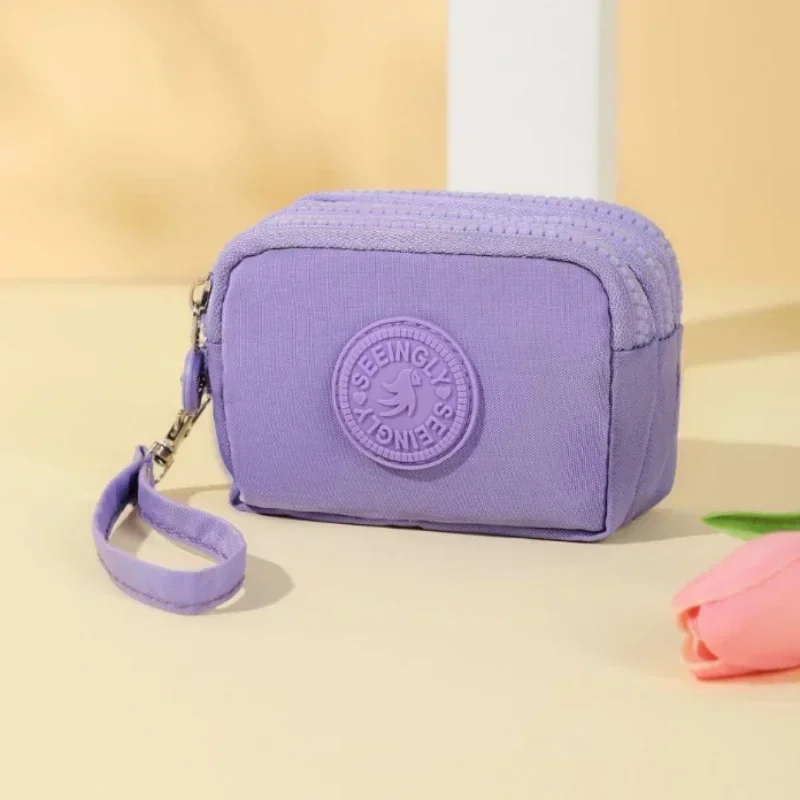 Three Layers Zipper Coin Purse with Large Capacity and Multiple Pockets for Bank Credit Card ID Card Holder and Earphone Storage