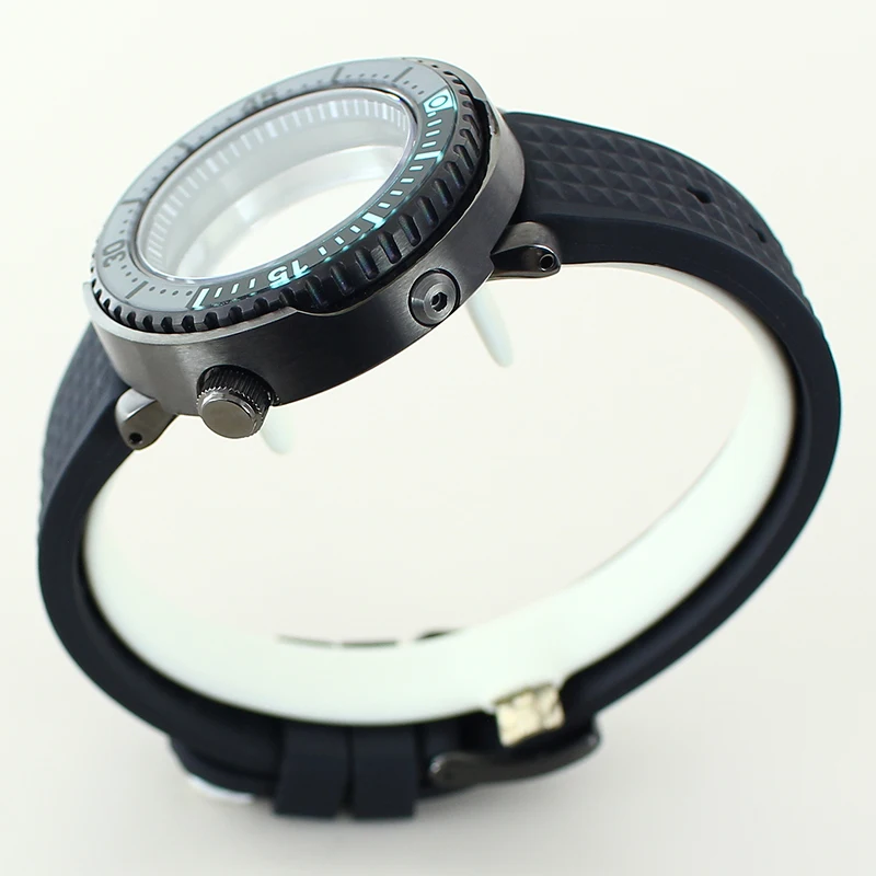 أسود 43.3 مللي متر nh36 ساعة حزام C3 الحافة الياقوت ل NH35 NH36 NH34 4R36 حركة 28.5 مللي متر الطلب ل وزارة الدفاع التونة المعلبة الطفل