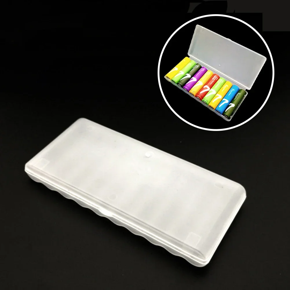 1PC 10-Slot Transparent PP Plastic Battery Storage Box For AAA/AA Battery Portable Lithium Battery Waterproof Protection Box