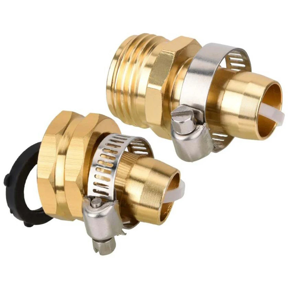 5 pieces of quick connector kit for metal repair hoses with internal and external threads suitable for home gardens