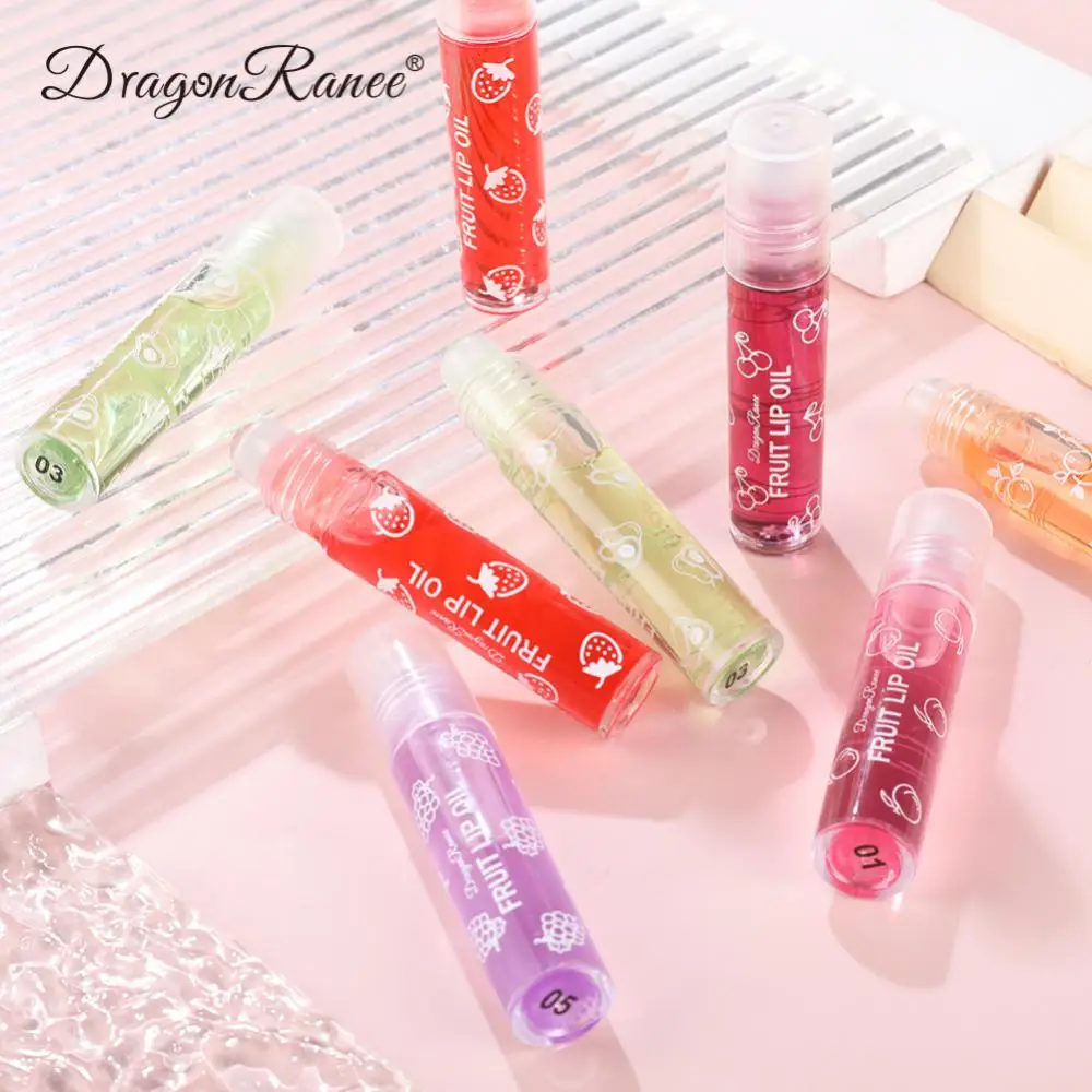 Fresh Fruit Roll-On Lip Balm Lip Makeup Primer Moisturizing Transparent Glass Lip Gloss Long Lasting Hydrating Lip Gloss Lipstic