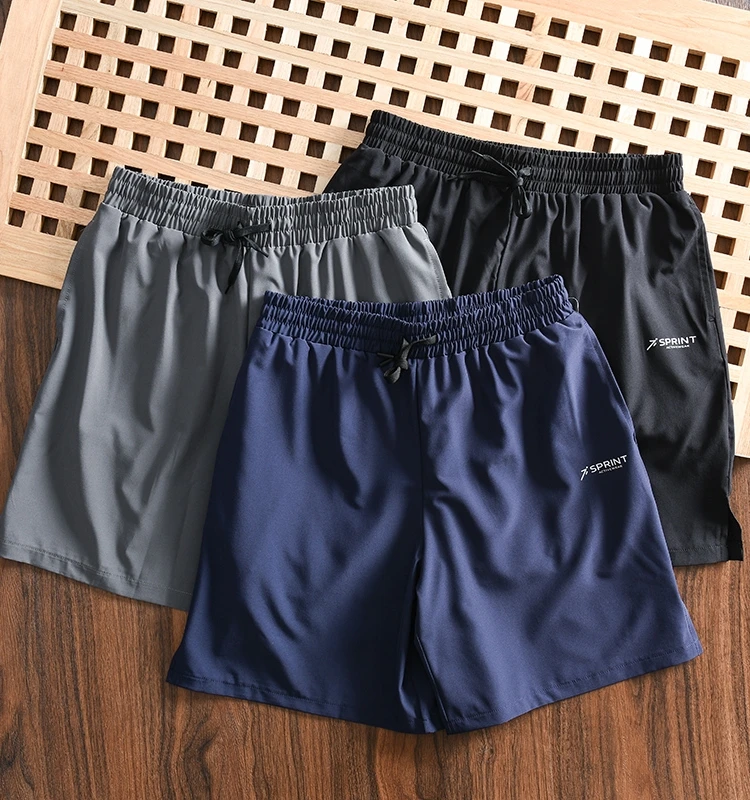 

Men's Summer Thin Quick Dry Breathable Elastic Waist Sports Casual Shorts Trendy Loose Fit Youthful Energy Straight Leg