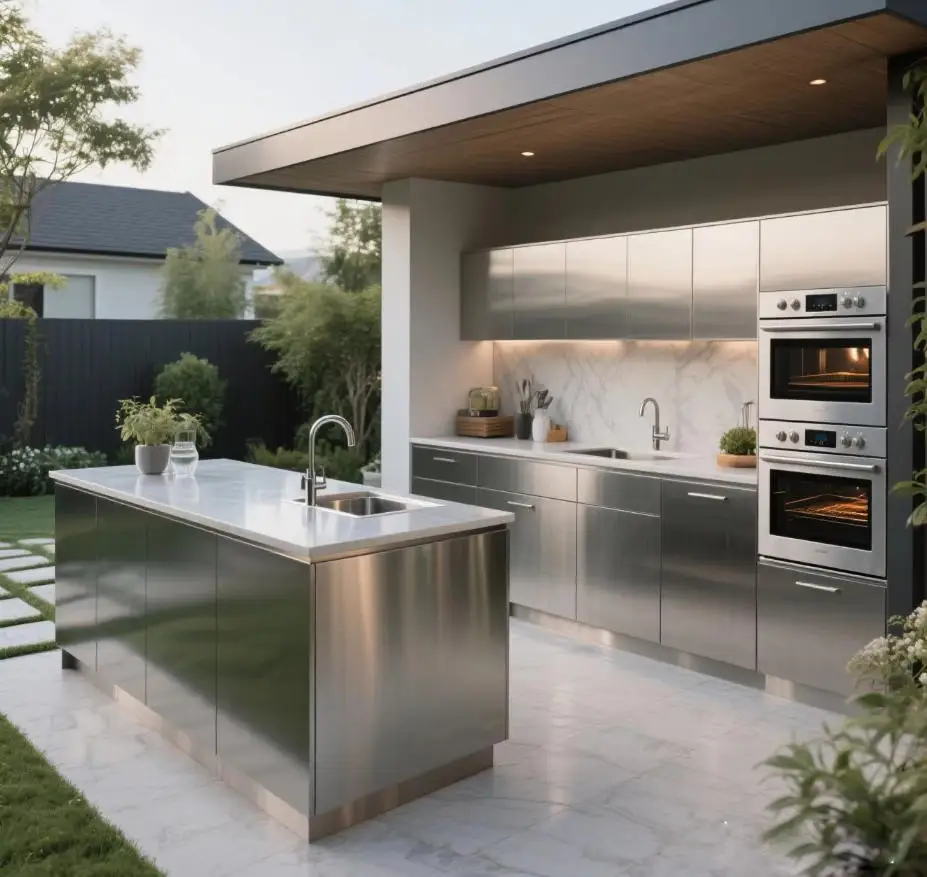 Durable Stainless Steel Modern Kitchen Cabinets for Easy Installation Outdoor Modular Furniture