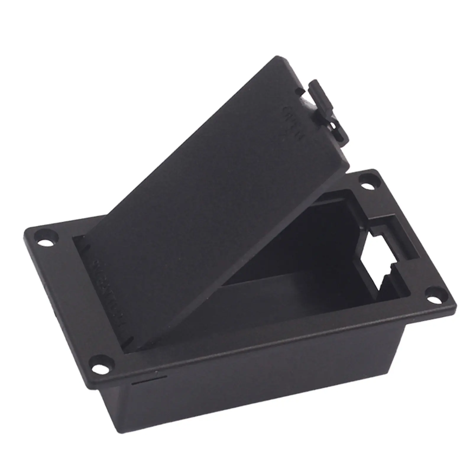 9V Battery Box Black Flat Mounting No Wire Battery Holder for Guitar Bass Ukulele Active Pickup Connector Eq08