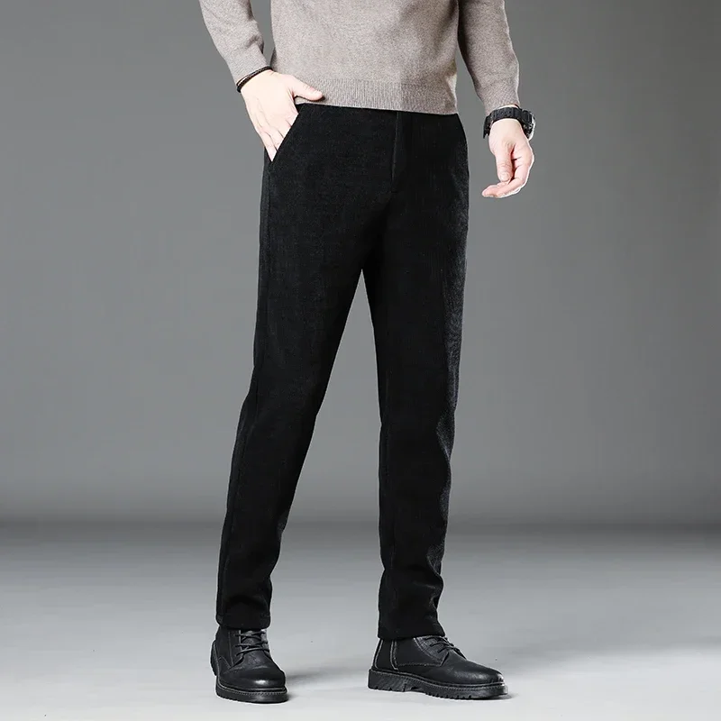 2024 primavera e autunno inverno nuova moda High-end Boao Fleece Slim All Match pantaloni Casual a gamba dritta piccola